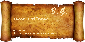Baron Günter névjegykártya